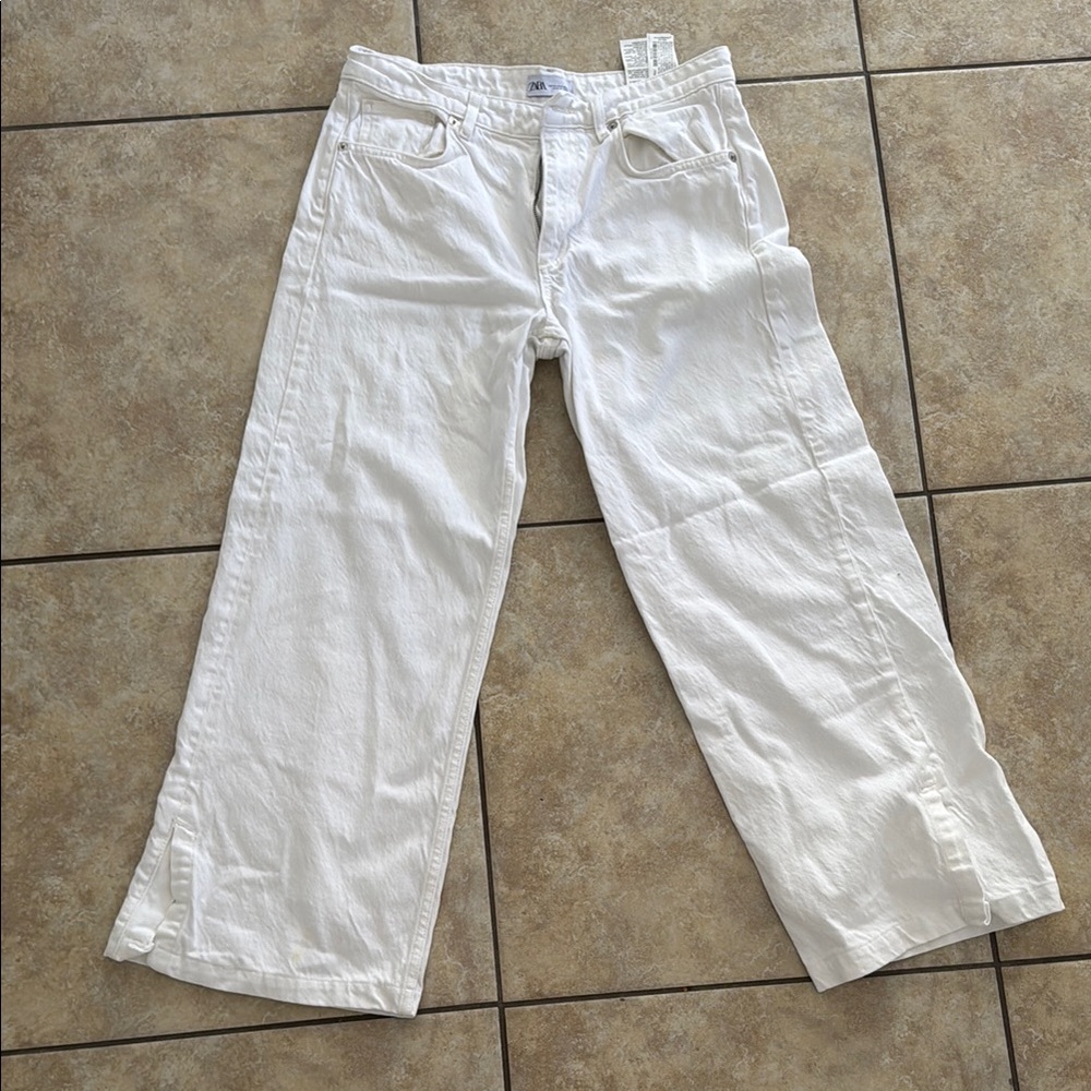 White Wide-Leg Jeans